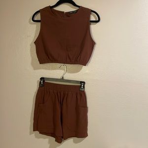 Brown shorts and top set